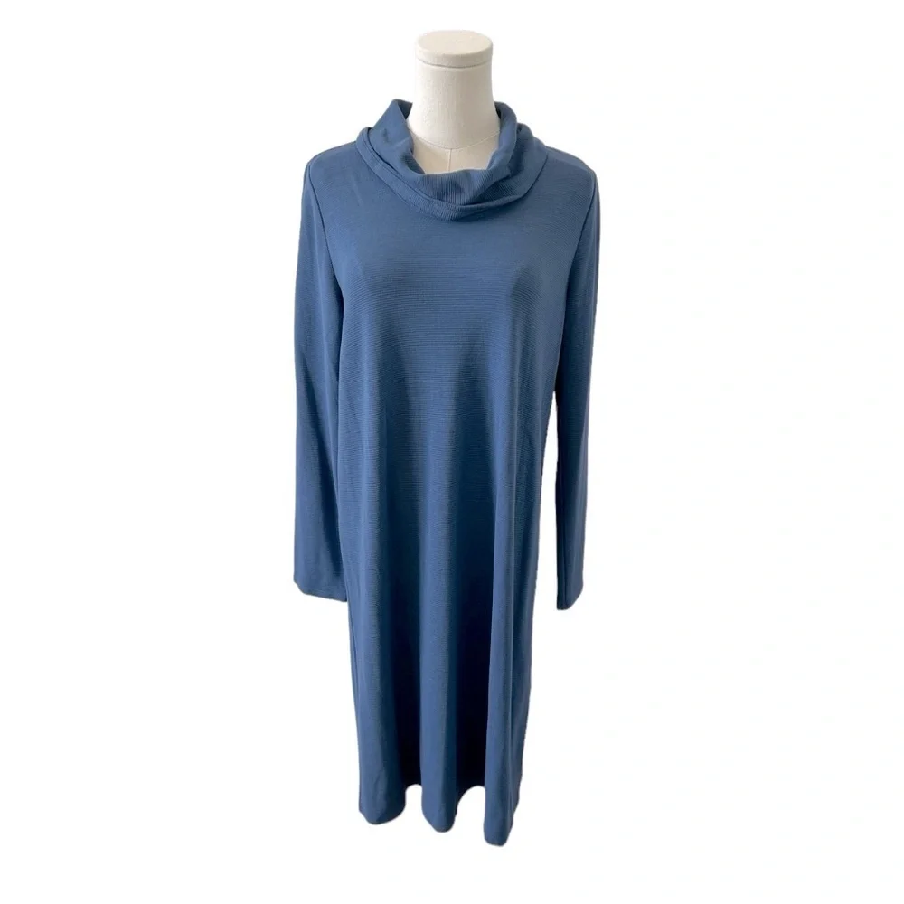 J. Jill ✘ NWT Wearever Collection Scoop Neck Tunic Top Dress, Twilight Blue, M